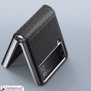 Dux Ducis bril dirbtinės odos dėklas - juodas (Samsung Z Flip 4)